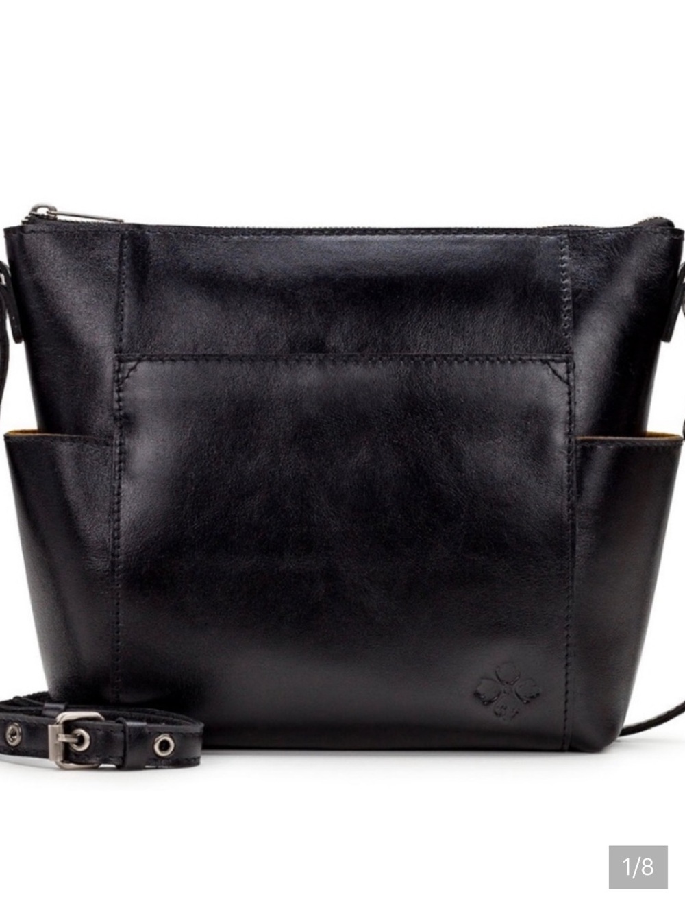 Patricia Nash Black Leather Crossbody with Adjustable Strap